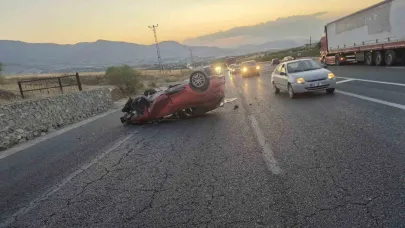 Kontrolden çıkan otomobil devrildi: 1 yaralı