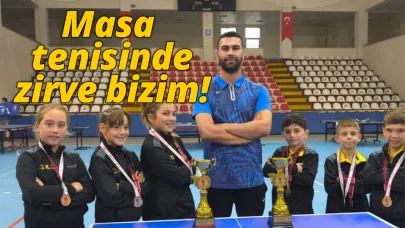 Sinoplu miniklerden masa tenisinde büyük başarı