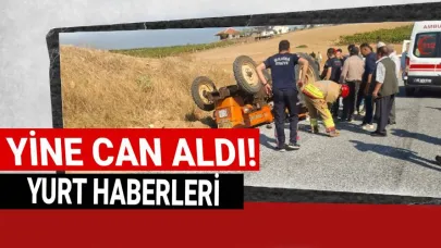 Takla atan traktörün sürücüsü feci şekilde can verdi!