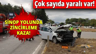 Sinop yolunda kaza: Yaralılar hastaneye kaldırıldı