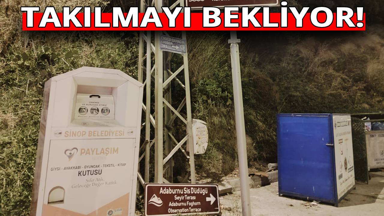 Sinop’ta turizm tabelası yerde kaldı