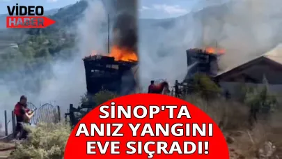 Sinop'ta anız yangını korkuttu: Alevler eve sıçradı