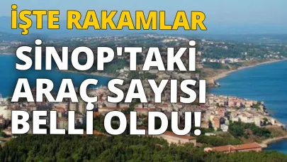 Sinop'ta trafiğe kayıtlı araç sayısı açıklandı