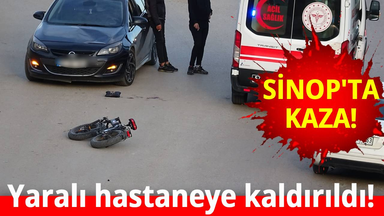 Sinop’ta otomobil ile elektrikli bisiklet çarpıştı: 1 yaralı