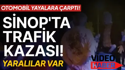 Sinop'ta kontrolden çıkan otomobil yayalara çarptı:3 yaralı