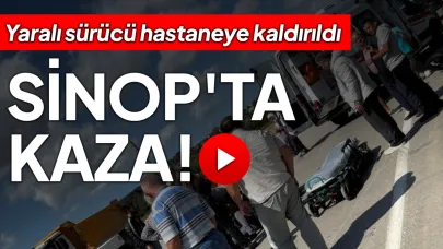 Sinop'ta motosiklet ile hafif ticari araç çarpıştı: 1 yaralı