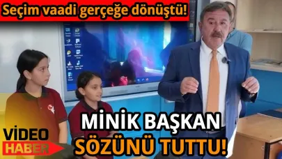 Sinop'ta sınıf başkanı seçilen öğrenci vaadini yerine getirdi