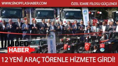 Sinop'a hizmet için 12 araç geldi