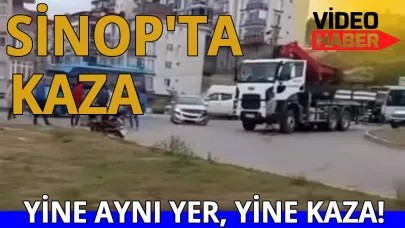 Sinop'ta otomobil ile motosiklet çarpıştı!