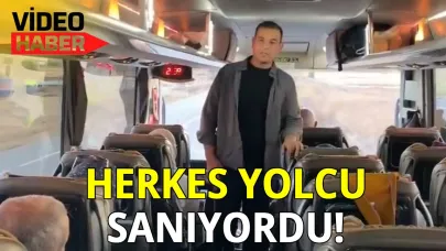 Yolcu gibi bindi, otobüsü denetledi