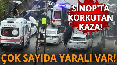 Sinop'ta iki otomobil çarpıştı: Yaralılar var