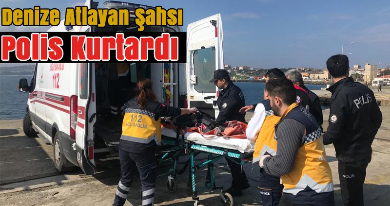 Denize Atlayan Şahsı Polis Kurtardı