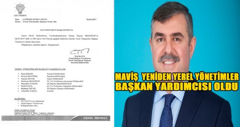 MAVİŞ YENİDEN YEREL YÖNETİMLER BAŞKAN YARDIMCISI OLDU