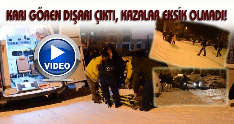 SİNOP’TA KARI GÖREN DIŞARI ÇIKTI, KAZALAR EKSİK OLMADI!
