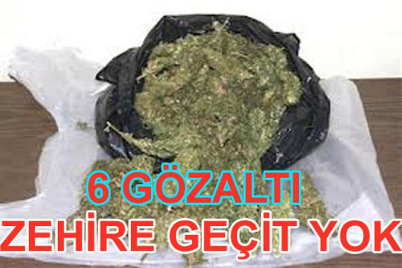 Yılbaşı gecesi 46.15 gram esrar ele geçirildi  6 gözaltı