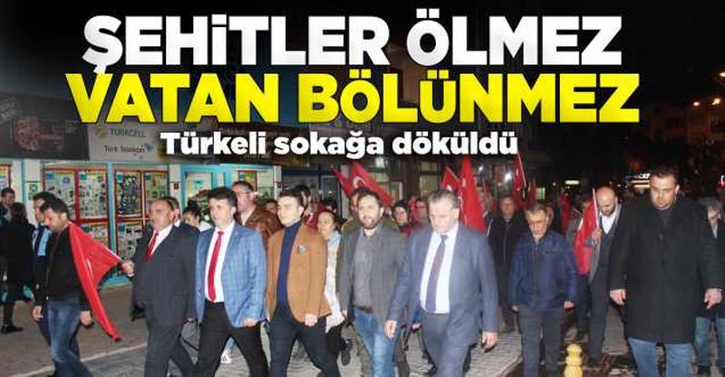Türkeli'de şehitler için yürüyüş düzenlendi