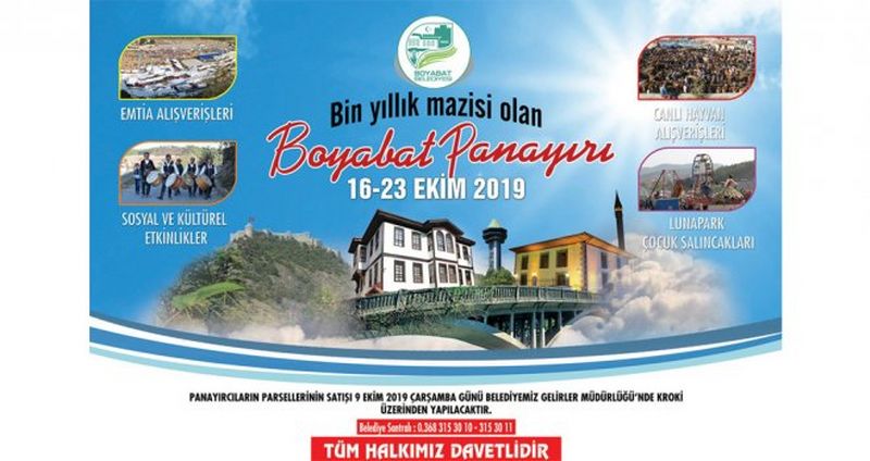 Boyabat Panayırı 16 Ekim’de Başlıyor