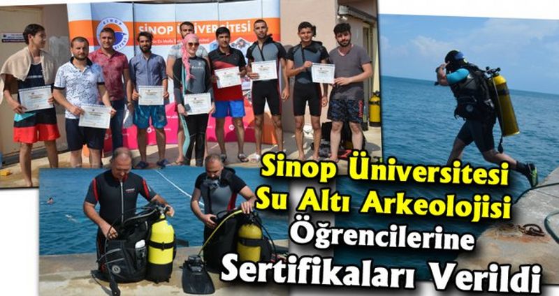 Sinop Üniversitesi Su Altı Arkeolojisi Öğrencilerine Sertifikaları Verildi