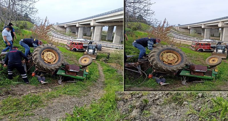 SİNOP’TA DEVRİLEN TRAKTÖRÜN ALTINDA KALAN  YAŞLI ADAM HAYATINI KAYBETTİ