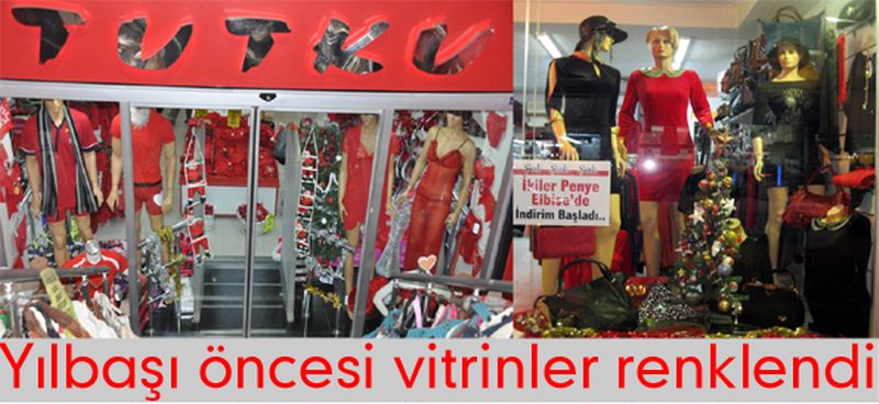 Yılbaşı öncesi vitrinler renklendi