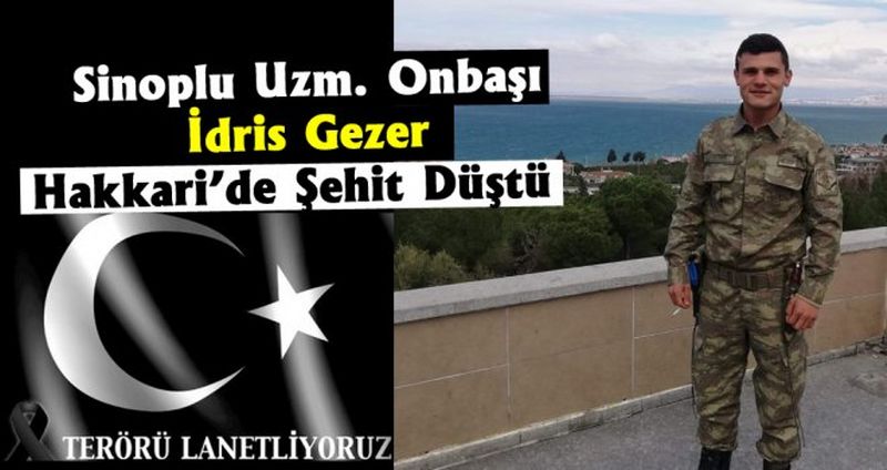 Sinop'a şehit ateşi düştü