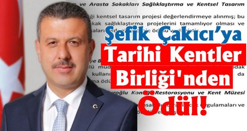Boyabat Belediyesi’ne Tarihi Kentler Birliği'nden Ödül!