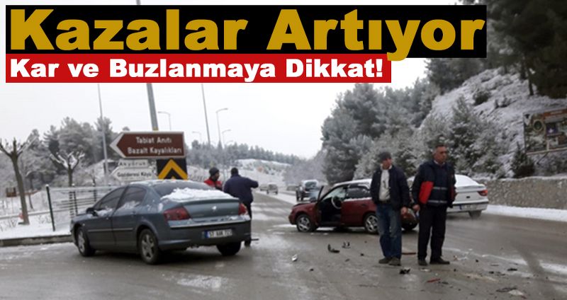 Kar ve Buzlanma Sürücülere Zor Anlar Yaşatıyor