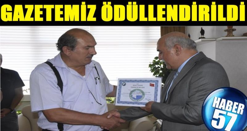 GAZETEMİZ ÖDÜLLENDİRİLDİ