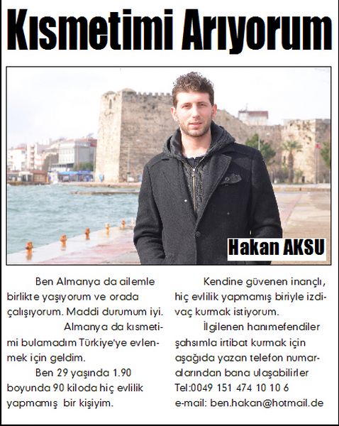Evlilik Programına Alınmayınca Gazeteye İlan Verdi