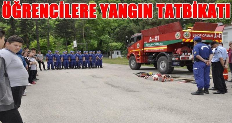 ÖĞRENCİLERE YANGIN TATBİKATI
