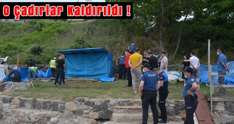 Deniz Kenarına İzinsiz Kurulan Çadırlar Kaldırıldı
