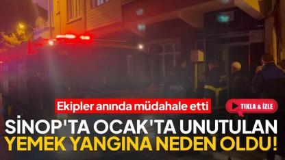 Ocakta unutulan yemek yangına neden oldu