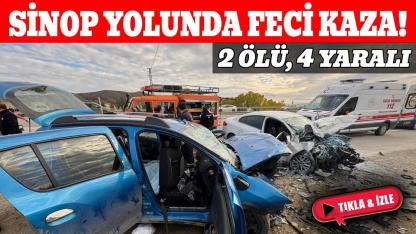 Sinop yolunda kaza: 2 ölü, 4 yaralı