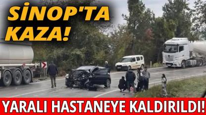 Sinop'ta tırla otomobil çarpıştı: 1 yaralı