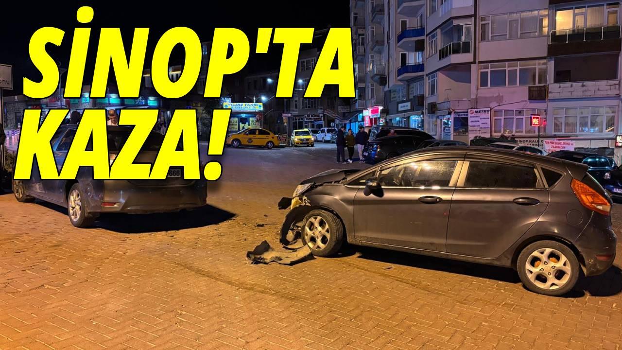 Sinop'ta iki otomobil çarpıştı!
