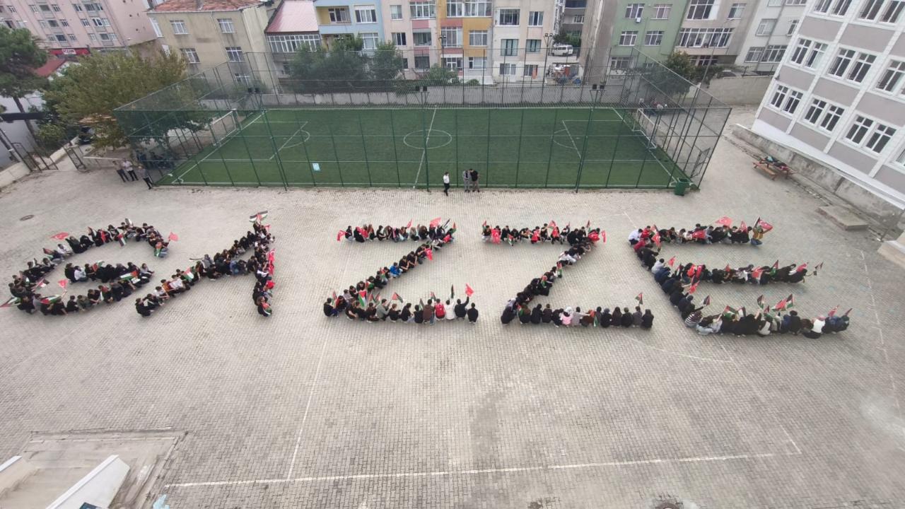 Sinop&#039;ta lise öğrencilerinden Filistin’e destek etkinliği