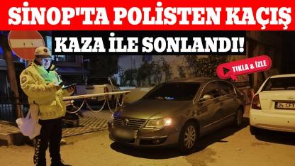 Sinop'ta polisten kaçarken kaza yapan sürücü firar etti