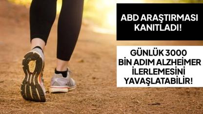 Araştırmaya göre, günde en az 3 bin adım atmak Alzheimer'ın ilerlemesini yavaşlatabilir