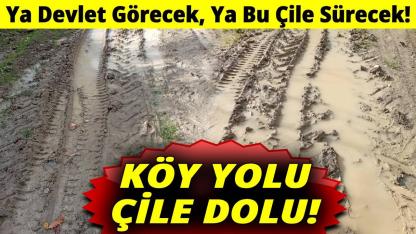 Çamur deryasına dönen yol, vatandaşı bezdirdi