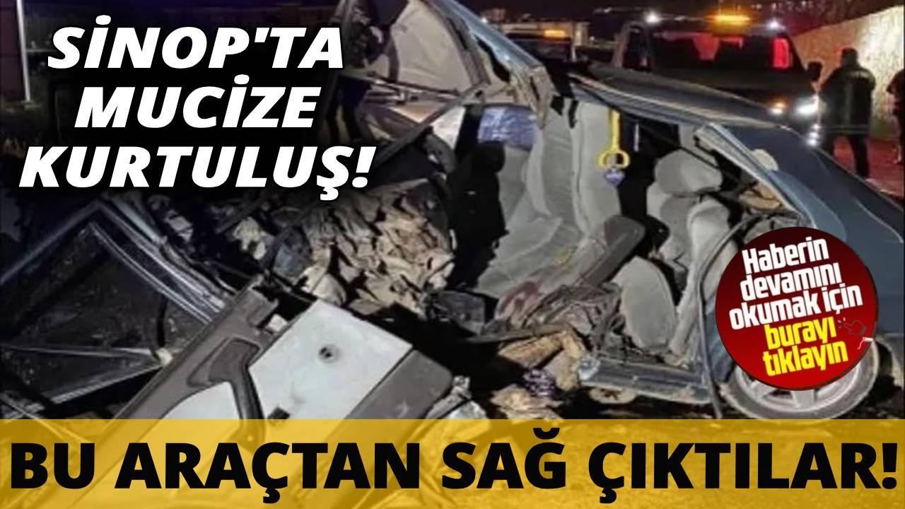 Hurdaya dönen araçlardan yara almadan kurtuldular