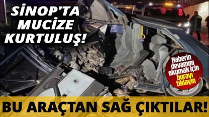 Hurdaya dönen araçlardan yara almadan kurtuldular