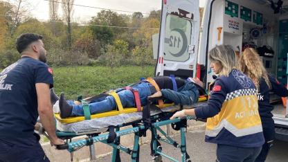 Kontrolden çıkan motosiklet bariyere çarptı:1 yaralı