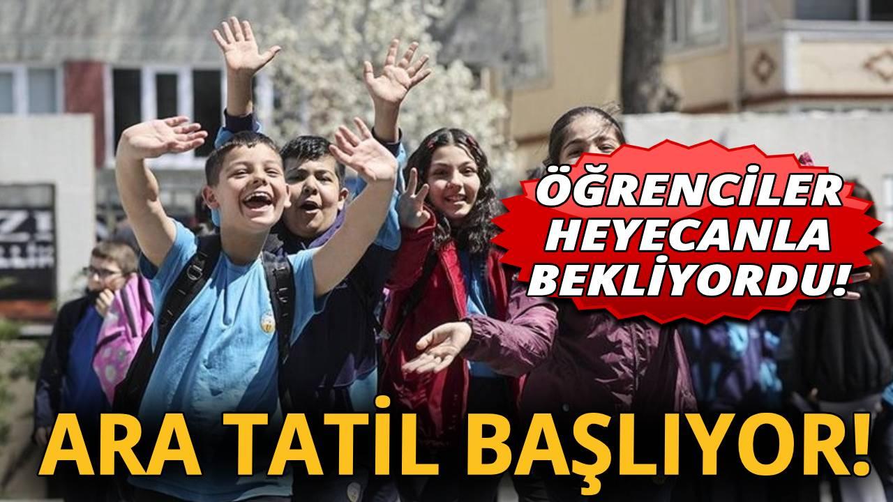 Okullarda ilk ara tatil için son ders zili yarın çalacak