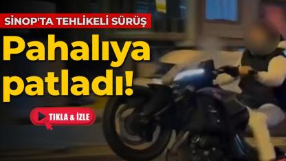 Sinop'ta trafiği tehlikeye atan motosikletli yakalandı