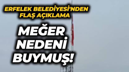 Yarıda kalan bayrağa Erfelek Belediyesi'nden açıklama