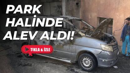 Samsun'da park halinde alev alan hafif ticari araç kullanılamaz hale geldi