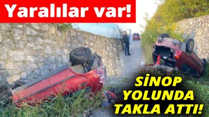 Sinop yolunda kaza: Yaralılar hastaneye kaldırıldı