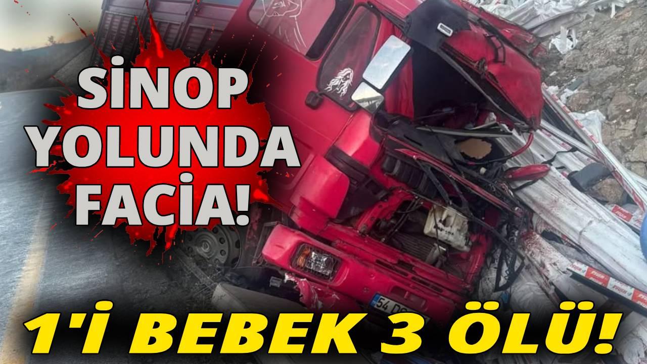 Sinop yolunda korkunç kaza! 1&#039;i bebek 3 ölü