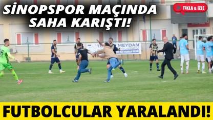 Sinopspor maçında saha savaş alanına döndü
