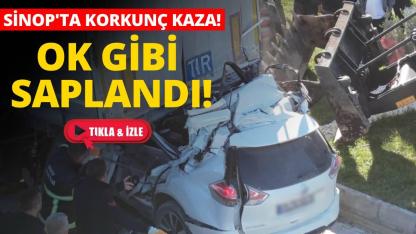 Sinop'ta feci kaza! Otomobil TIR'a arkadan çarptı